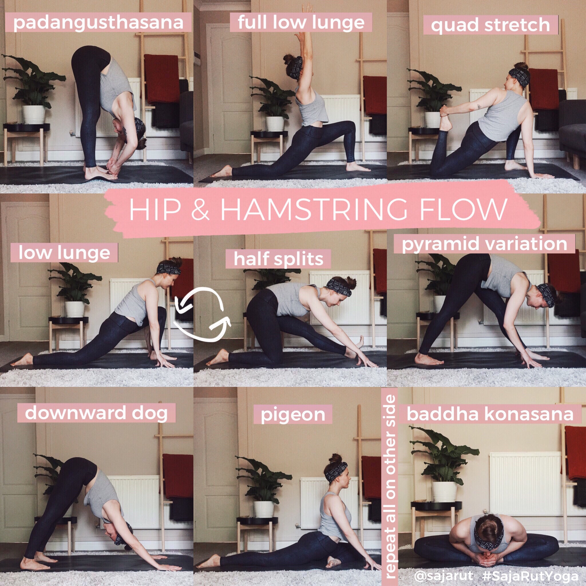 12 Yoga poses to release tight hamstrings - Stock Illustration [45064541] -  PIXTA